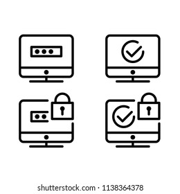 Modern flat security icon set