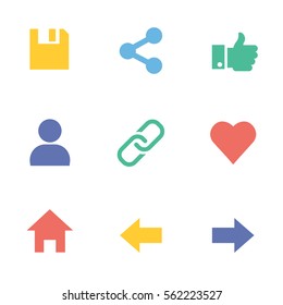 Modern flat set of colorful icons.