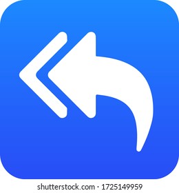 Modern flat simple reply button icon