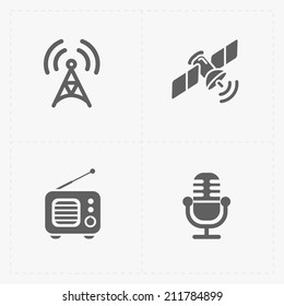 Modern  flat social icons set on White