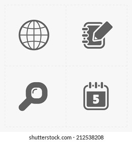 Modern  flat social icons set on White