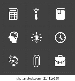 Modern flat social icons set on dark background
