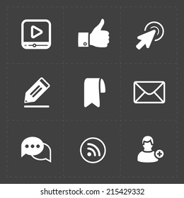 Modern flat social icons set 