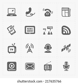 Modern  flat social icons set on White
