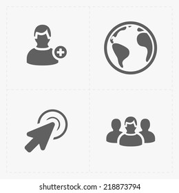 Modern  flat social icons set on White