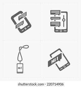 Modern  flat social icons set on White Background