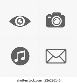 Modern flat social icons set on White