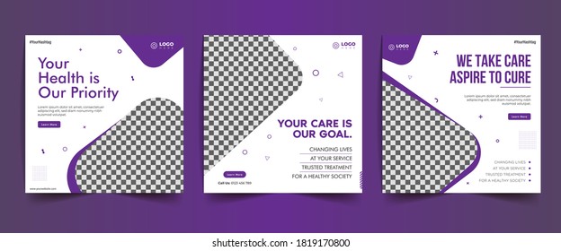 Modern & Flat Social Media Post Banner for Health