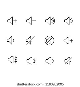 Modern flat sound icon set