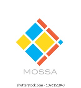 Modern Flat Square Tile Logo Icon Emblem