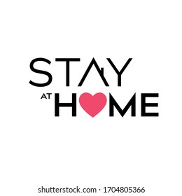 Modern Flat Stay Home Stay at Home for Covid-19 Icon Logo Emblem