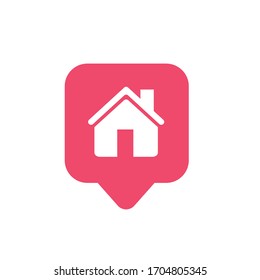 Modern Flat Stay Home Stay Safe for Covid-19 Icon Logo Emblem
