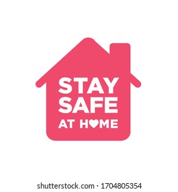 Modern Flat Stay Safe Stay Home for Covid-19 Icon Logo Emblem