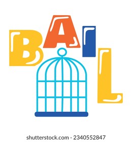 Modern flat sticker of bail 