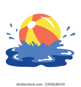 Modern flat sticker of beach ball 