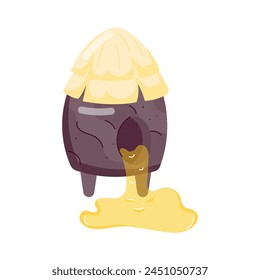 Modern flat sticker of a bee skep