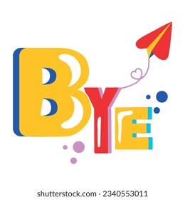 Modern flat sticker of bye 