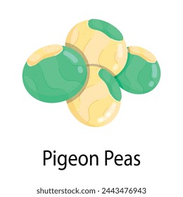 Modern flat sticker depicting pigeon peas