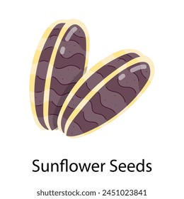 Modern flat sticker depicting sunflower seeds