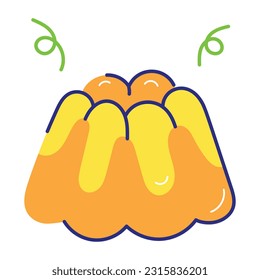 Modern flat sticker of fruit jelly 