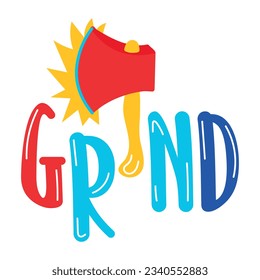 Pegatina plana y moderna de grind 