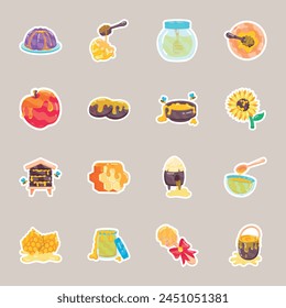 Modern flat sticker of a honey sandwich