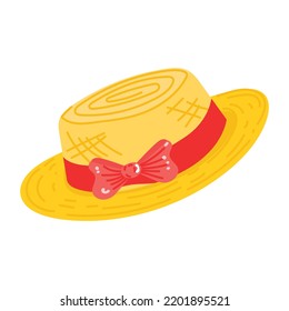 Modern flat sticker icon of beach cap 