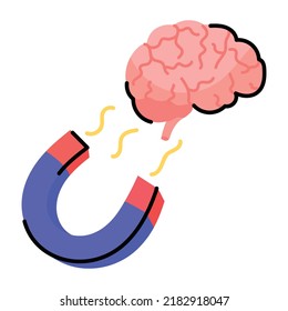 Modern flat sticker icon of creative brain