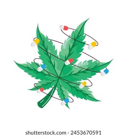 Pegatina plana moderna de cápsulas de marihuana