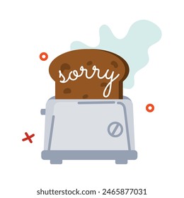 Modern flat sticker of sorry breakfast 