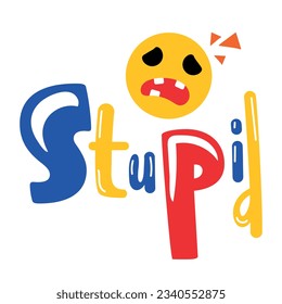 Modern flat sticker of stupid 