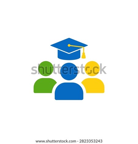 Modern Flat Students Group Education Logo Icon