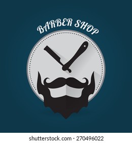 Modern flat style Barber Shop Template Vector