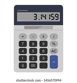 Modern flat style basic calculator. Gray color. 