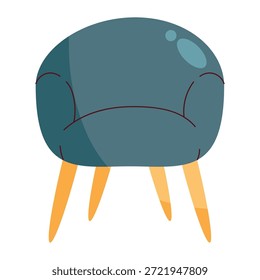 Ilustración vectorial moderna de la silla del estilo plano