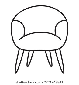 Ilustración vectorial moderna de la silla del estilo plano
