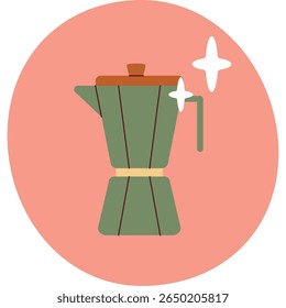 Modern Flat Style Coffee Maker Illustration