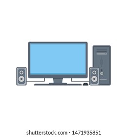 Modern flat style computer design concepts isolated white background
