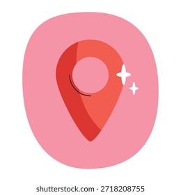 Modern Flat Style GPS Icon for Navigation Apps
