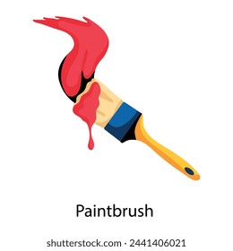 Modern flat style icon of a paintbrush 
