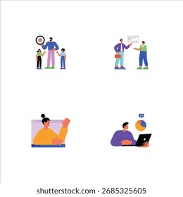 Icono de estilo plano moderno de reunión de equipo
