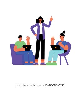 Icono de estilo plano moderno de reunión de equipo