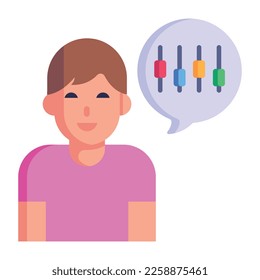 A modern flat style icon of user controls