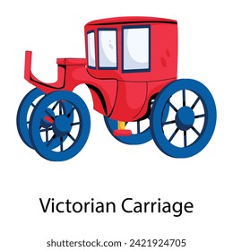 Modern flat style icon of a victorian carriage 