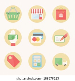 Modern flat style icons set for marketing