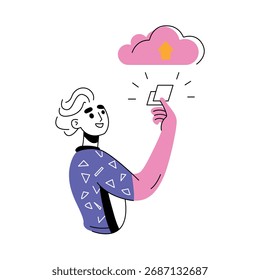 Ilustração de estilo plano moderno da ideia de nuvem