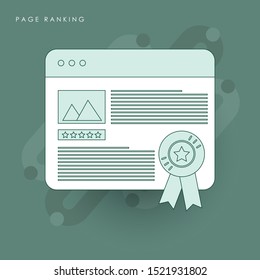 Modern flat style illustration of seo concept of developing and improving website ranking. Concept of line icon with green theme