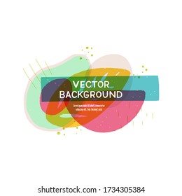 Modern flat style layout with hand drawn elements. Abstract banner with tropical leaf and avocado half. Overlapping geometric and natural shapes template for cover, card, apparel, blog, vlog, emblem