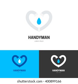 Modern flat style logo for plumbing company or handyman