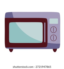 Modern Flat Style Microwave Illustration for Kitchen Appliance Design

